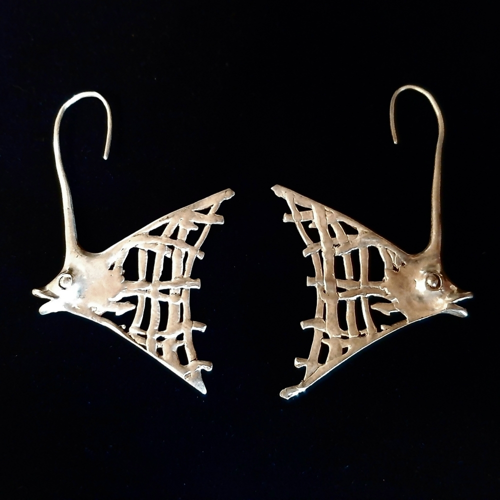 Sterling Silver sculpted earrings